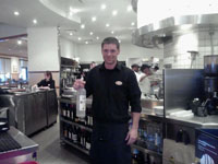 Rob working at the California Pizza Oven